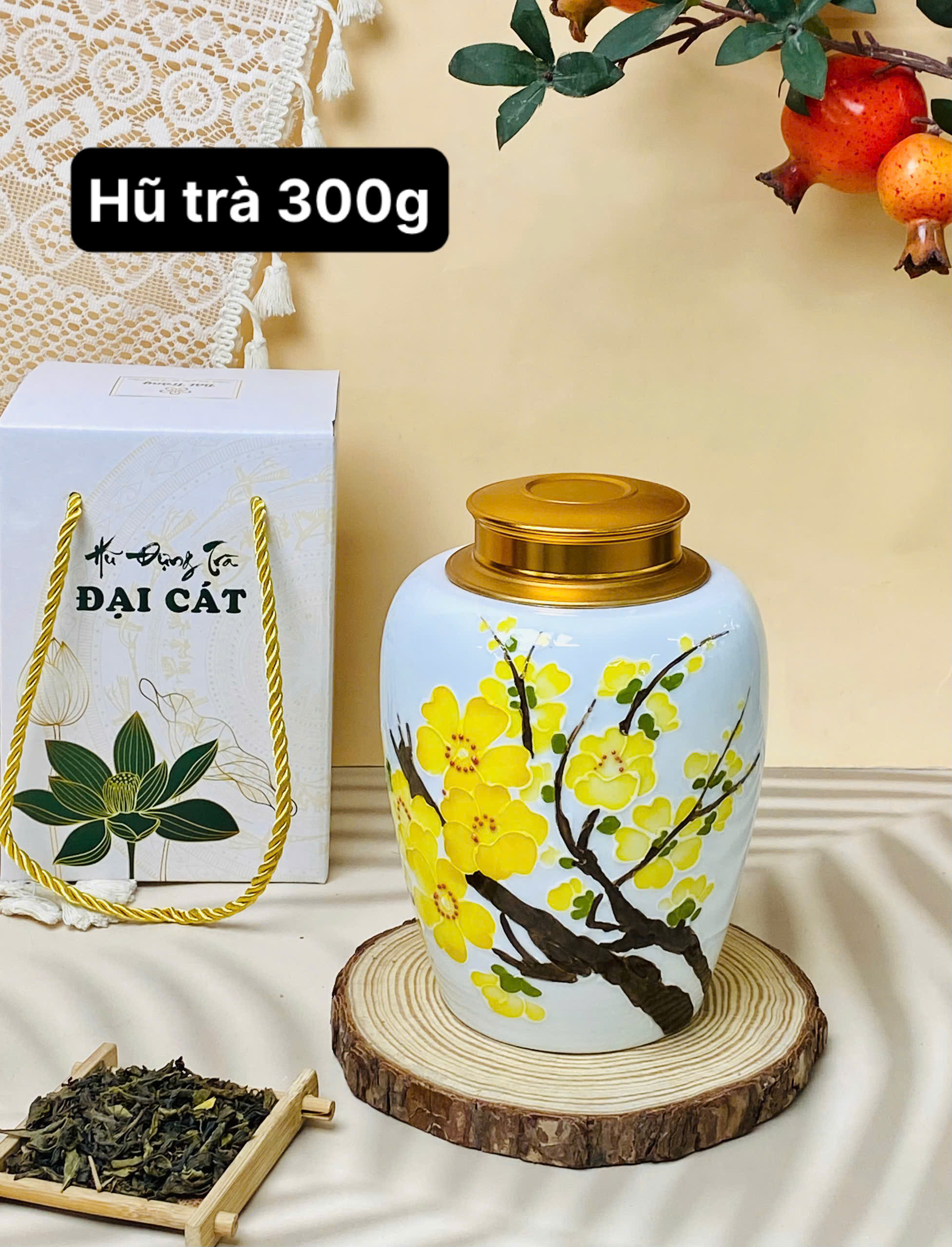 quà tết doanh nghiệp hủ đựng trà in logo