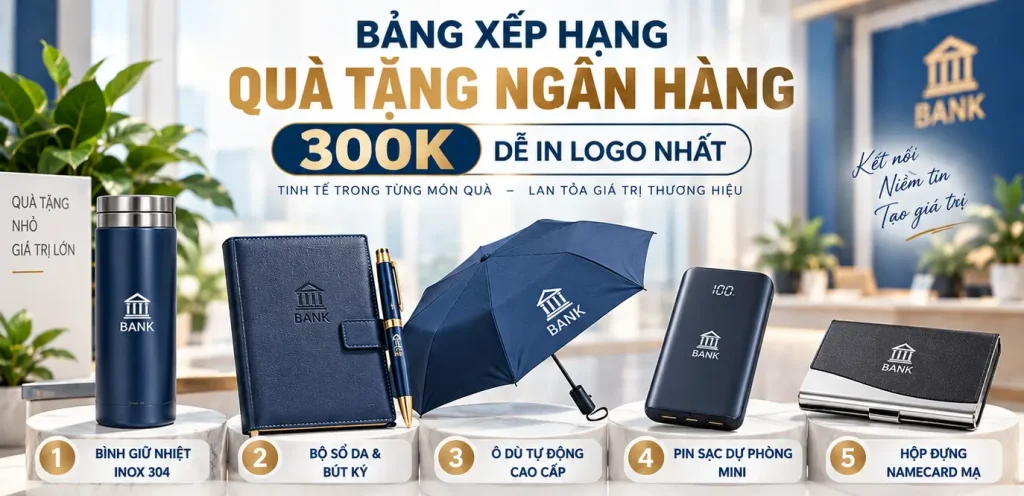 Top Quà Tặng Ngân Hàng 300k Đẹp, Sang & Dễ In Logo Nhất